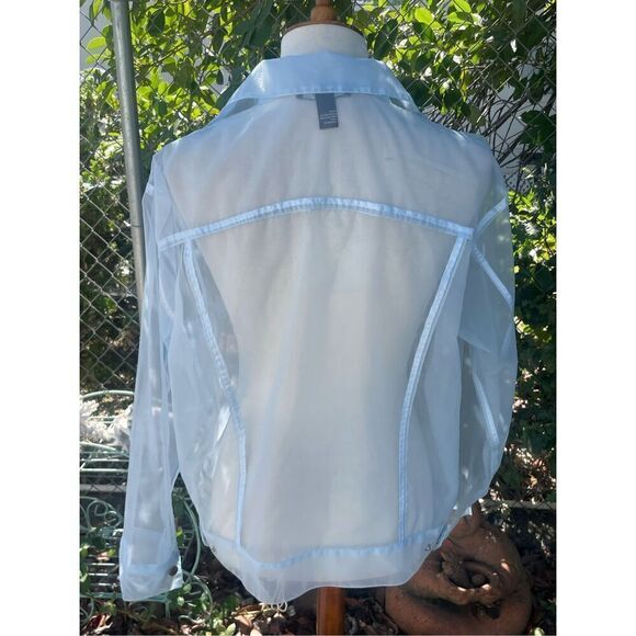 Forever 21 Sheer “Levi” Jacket Style Lightweight Light Blue Shacket Size Small - Picture 5 of 10